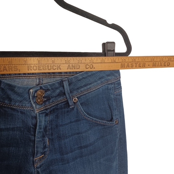 HUDSON Collin Skinny Button Flap Dark Medium Blue Denim Jeans 27 - Picture 9 of 10